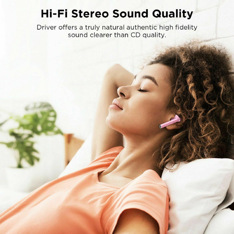 Bluetooth Earbuds, TWS True Wireless Stereo Earphone Headphones - Letscom T16 - Pink