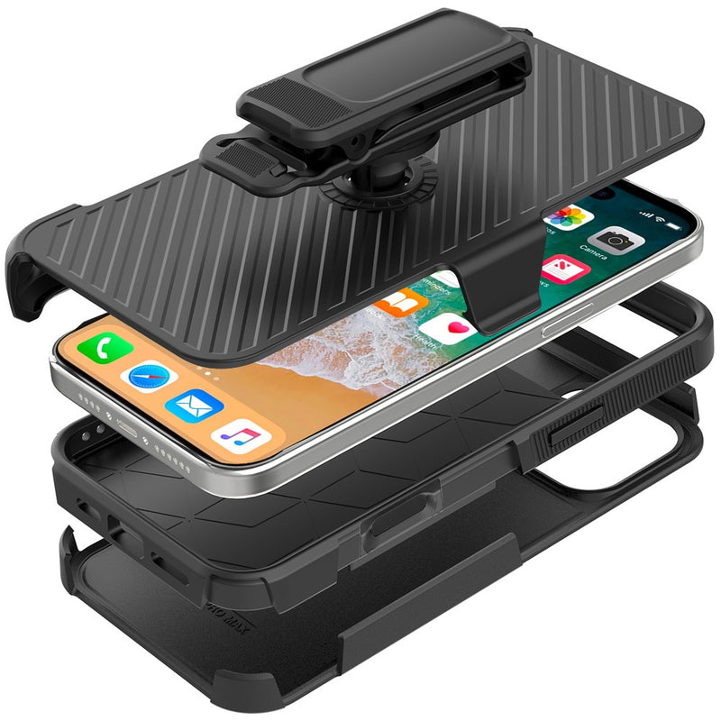 Case with Belt Clip,  w Kickstand Armor Cover Swivel Holster Combo  - ACD47 2182-3