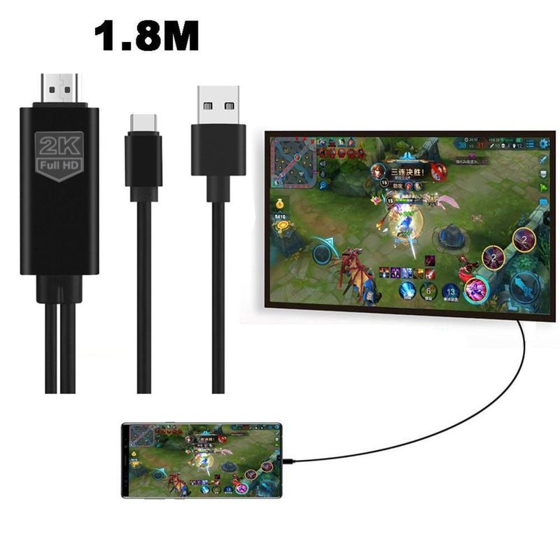 USB-C to 2K HDMI HDTV Adapter (APK Installation Required), TYPE-C TV Video Hub AV Cable - ACZ73