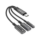 USB-C Earphone Adapter Splitter,  Port Converter Headphone Audio Jack  TYPE-C Charging Port  - ACUH02 2304-1