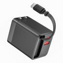 65W PD Home Charger,  USB-C 2ft Retractable Cable Fast Type-C  - ACK22 2240-1