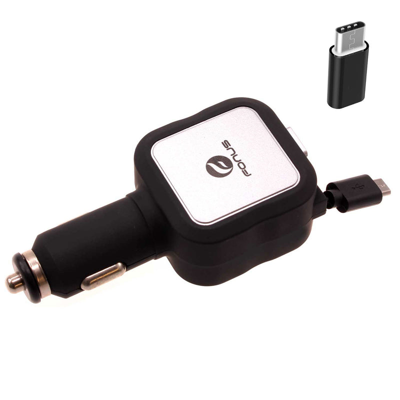  Retractable Car Charger ,  USB-C Adapter   2-Port USB   4.8Amp   - ACG50 2016-1