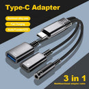 USB-C Earphone Adapter Splitter,   Port Converter   Headphone Audio Jack  TYPE-C Charging Port   - ACP26 2305-3