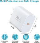3 Pack 30 Fast Home Charger,  Quick 3 Pack 6ft USB-C Cable PD Type-C  - ACXW232 2588-4