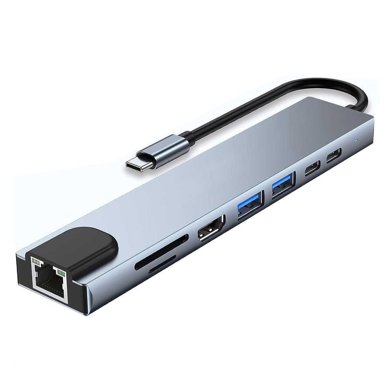 HDMI TV Adapter,  TYPE-C PD Charger RJ45 Ethernet Port  8-in-1 USB-C Hub  - ACZ87 2211-1