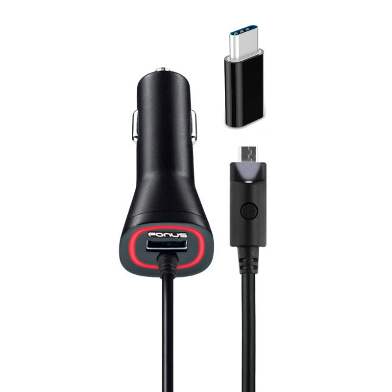 Car Charger with USB-C Adapter,  DC Socket  Type-C Power Adapter  - ACJ55+USB-C 2133-1