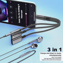 USB-C Earphone Adapter Splitter,   Port Converter   Headphone Audio Jack  TYPE-C Charging Port   - ACP26 2305-5