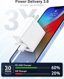 2 Pack 40W Wall Charger ,  Power Adapter Block 2 USB-C USB Ports Adaptive Fast Cube  - ACXW271 2632-4