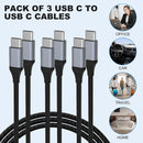 6 Pack PD USB-C Cables ,  Cord Fast Charge 3 Pack 3ft and 3 Pack 6ft   - ACXW199 2549-2