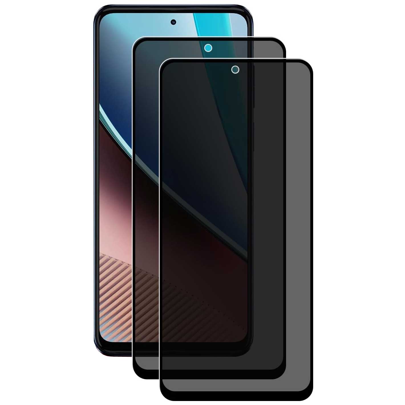 2 Pack Privacy Screen Protector, Anti-Peep Anti-Spy Tempered Glass - A