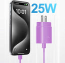 Purple 2 Pack 25W Fast Home Charger,  Quick 6ft and10ft USB-C Cable PD Type-C  - ACXW234 2590-2