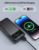  10000mAh Power Bank ,   Portable Charger  Backup Battery  22.5W PD Fast Charge  - ACG38 2037-10