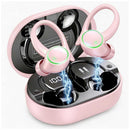 Pink Wireless Ear-hook Earphones,  True Stereo Over the Ear Headphones Bluetooth Earbuds  - ACXW267 2628-1