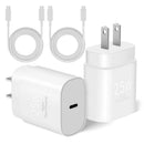 2 Pack 25W Fast Home Charger,  Quick 6ft and10ft USB-C Cable PD Type-C  - ACXW233 2589-1