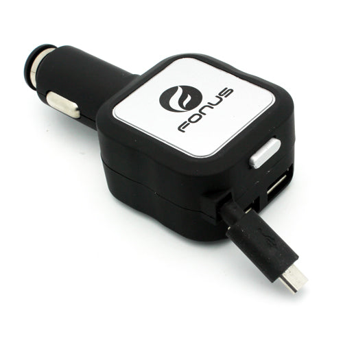  Retractable Car Charger ,  USB-C Adapter   2-Port USB   4.8Amp   - ACG50 2016-4