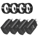 4 Pack 25W Fast Home Charger,  Quick 2 Pack 6ft and 2 pack 4ft USB-C Cable PD Type-C  - ACXW229 2584-1