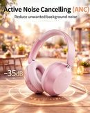 Pink Wireless Headphones,  w Mic Headset Foldable  - ACXW269 2630-2