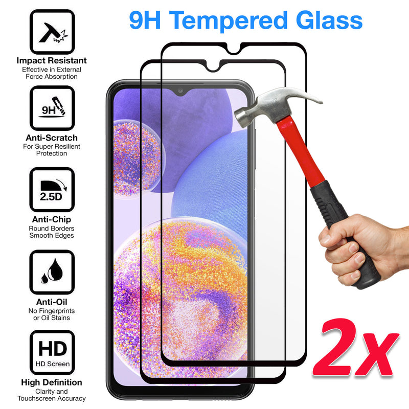2 Pack Screen Protector,  Full Cover HD Clear Tempered Glass  - AC2XF14 2046-2