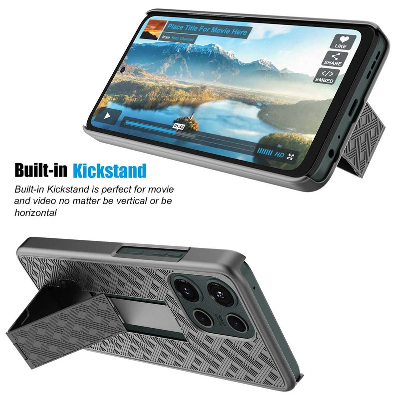 Case with Belt Clip,  w Kickstand Cover Swivel Holster Combo  - ACM73 2217-6