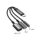 USB-C Earphone Adapter Splitter,   Port Converter   Headphone Audio Jack  TYPE-C Charging Port   - ACP26 2305-2