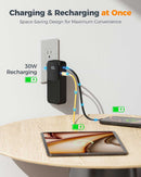 10000mAh Power Bank with AC Wall Plug,  Portable Charger Backup Battery 30W PD Fast Charge  - ACXW282 2644-5
