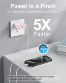  Pink 2 Pack 25W Fast Home Charger,  Quick 6ft and10ft USB-C Cable PD Type-C  - ACXW235 2591-4