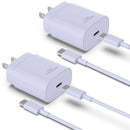 2 Pack 25W Fast Home Charger,  Quick 2 Pack 6ft USB-C Cable PD Type-C  - ACXW189 2538-1