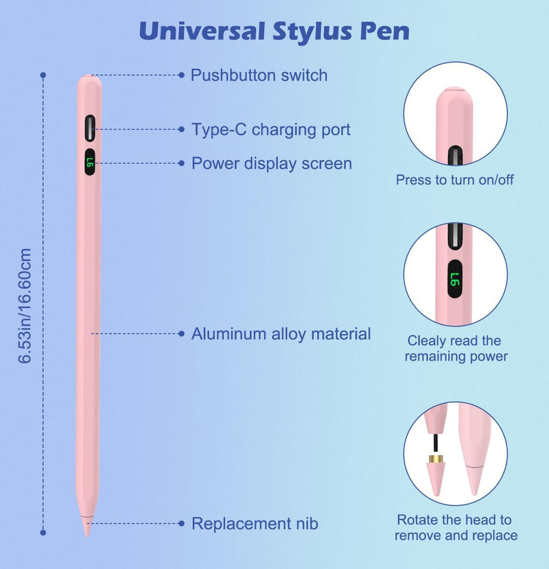 Active Digital Display Stylus,  Capacitive Pink Touch Pen  - ACV63 2100-3