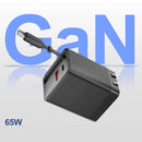65W PD Home Charger,  USB-C 2ft Retractable Cable Fast Type-C  - ACK22 2240-3