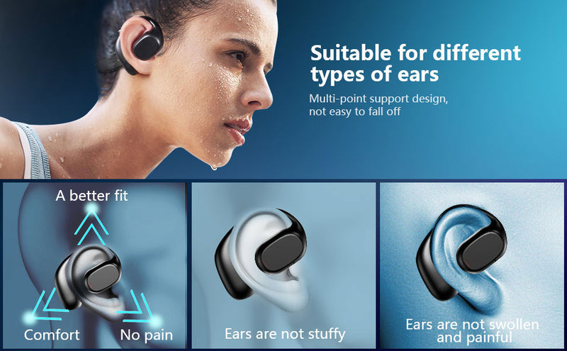 Wireless Ear-hook OWS Earphones True Stereo Over the Ear Headphones