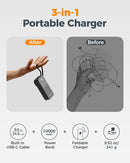 10000mAh Power Bank with AC Wall Plug,  Portable Charger Backup Battery 30W PD Fast Charge  - ACXW282 2644-2