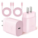  Pink 2 Pack 25W Fast Home Charger,  Quick 6ft and10ft USB-C Cable PD Type-C  - ACXW235 2591-1