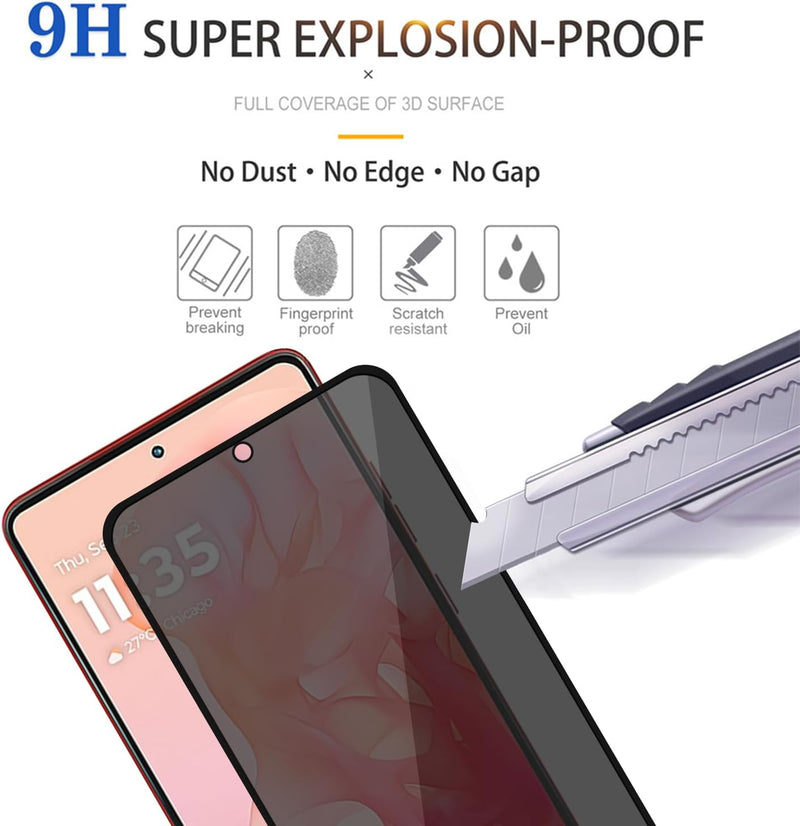 2 Pack Privacy Screen Protector,  9H Hardness Anti-Spy Tempered Glass  - AC2V73 2112-4