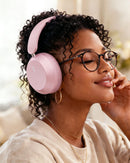 Pink Wireless Headphones,  w Mic Headset Foldable  - ACXW269 2630-8