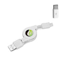 Retractable Cable with USB-C Adapter,  Type-C Fast Charger Cord Power Wire  - ACC65+USB-C 2131-1
