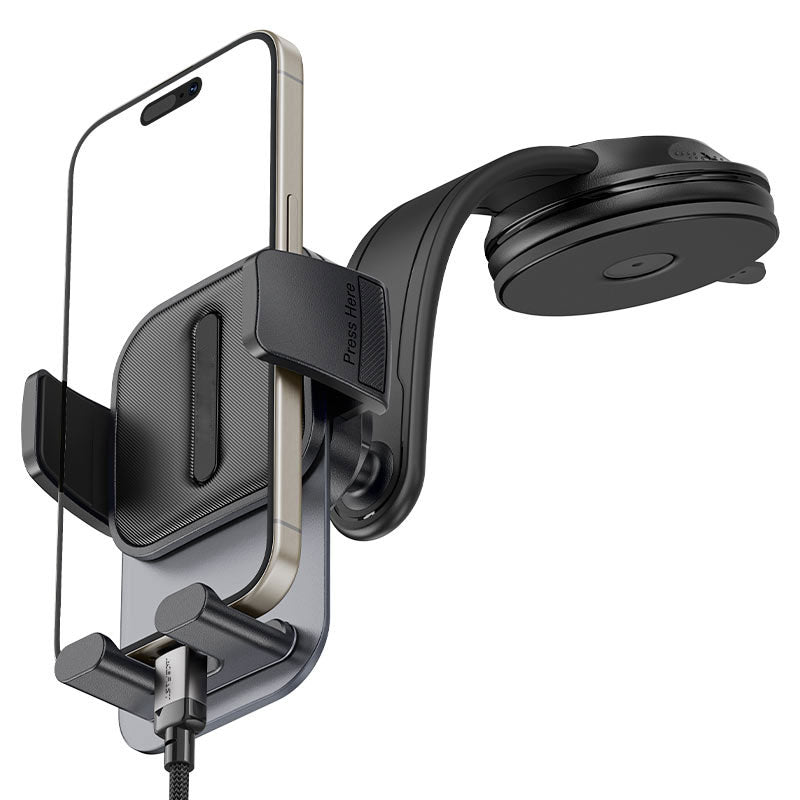 Car Mount,  Bendable Adjustable Aluminum Arm Cradle Dash Phone Holder  - ACY49 2188-2