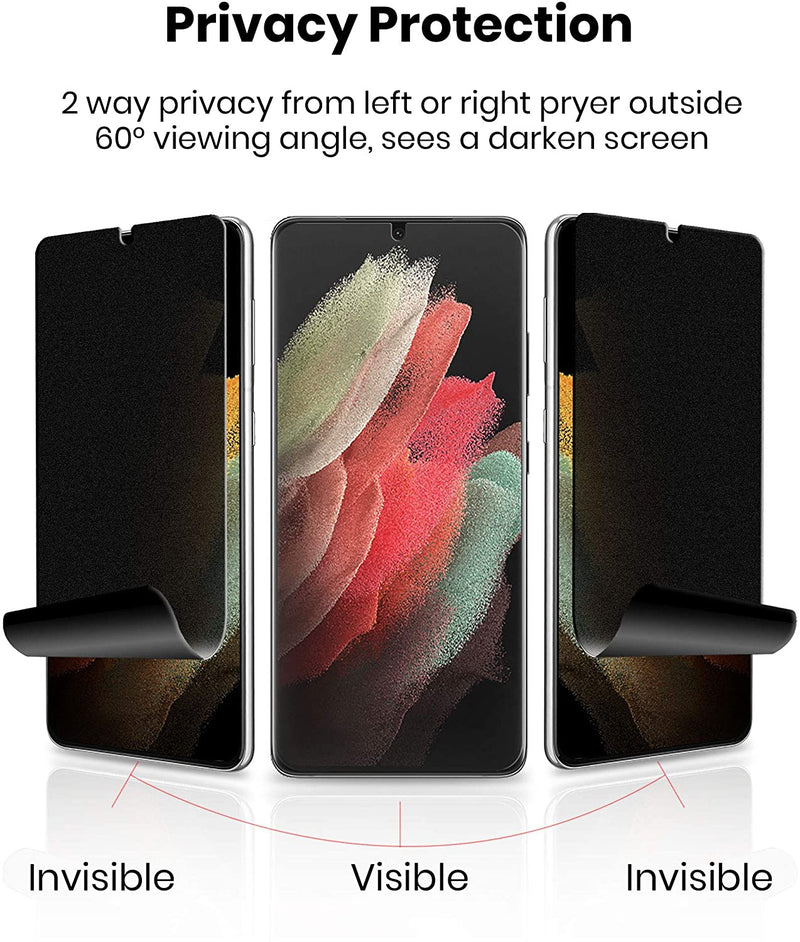 3 Pack Privacy Screen Protector, Fingerprint Works Anti-Peep TPU Film - AC3Z20