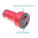 Car Charger, 6ft USB-C Cable 2-Port 24W Fast - ACE14