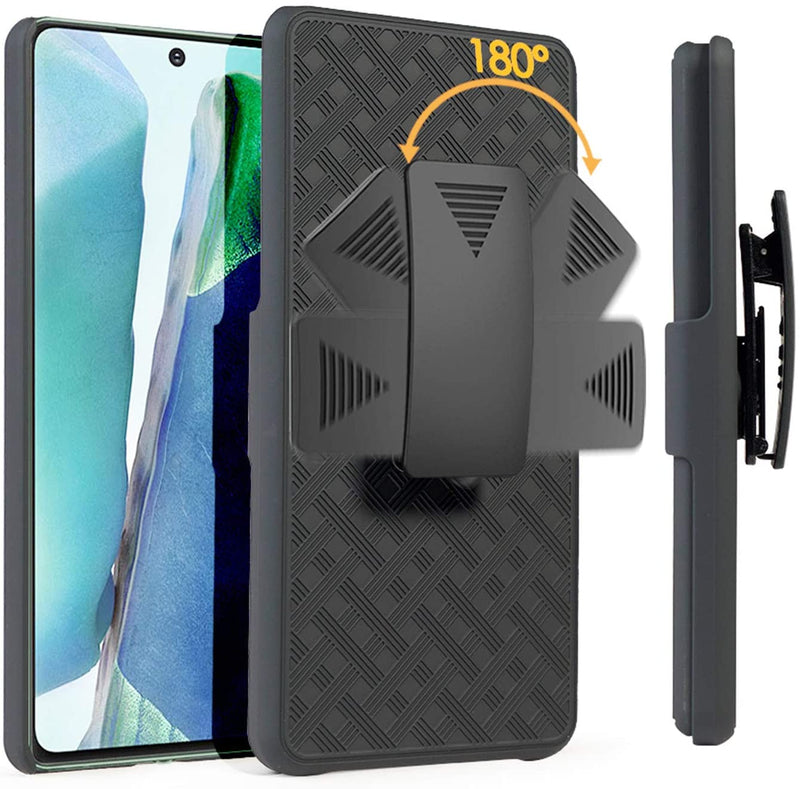 Belt Clip Case and 3 Pack Screen Protector , Kickstand Cover TPU Film Swivel Holster - ACA85+3Z37