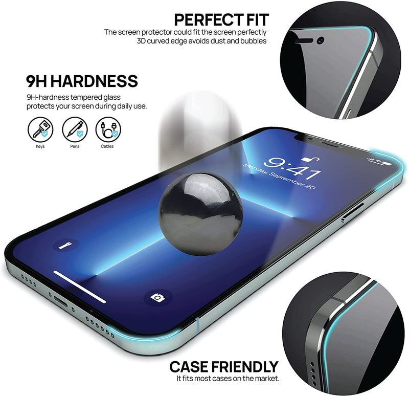 Belt Clip Case and 3 Pack Screen Protector, Kickstand Cover Tempered Glass Swivel Holster - ACA12+3Z32