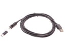 2-in-1 6ft Long USB Cable, Fast Charging Type-C Adapter Micro-USB and USB-C - ACH07