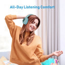 Bluetooth Headphones, Over Ear Wireless Earphones w Mic Foldable Headset Blue - ACCM2