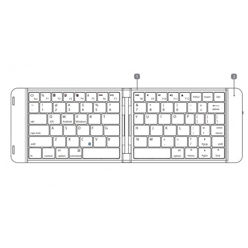 Wireless Keyboard, Portable Rechargeable Folding - ACV26