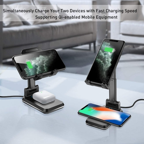 Dual 10W Wireless Charger, Stand Foldable Fast - ACJ96