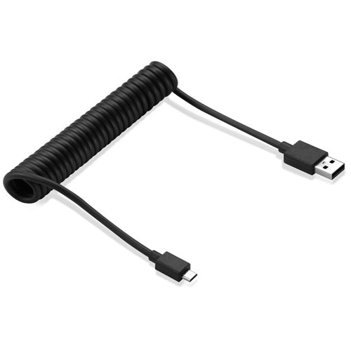 USB Cable, Charger MicroUSB Coiled - ACK09