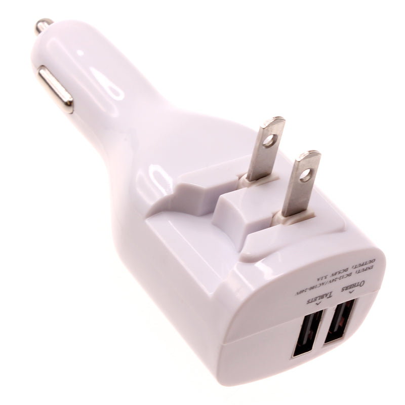 2-in-1 Car Home Charger, Travel Power Adapter Long Cord 6ft Micro USB Cable - ACY14