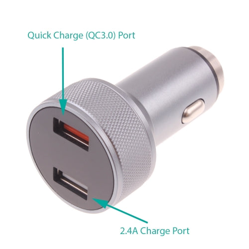 Car Charger, 6ft USB-C Cable 2-Port 24W Fast - ACE15