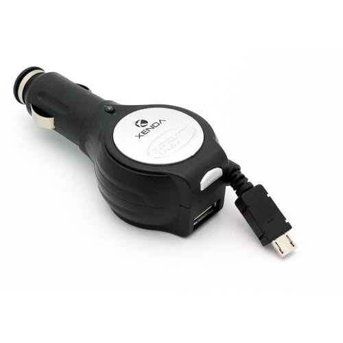 Car Charger, Micro-USB USB Port Retractable - ACU76