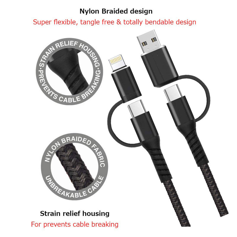 4-in-1 USB-C Cable, Power Cord Fast Charger - ACZ48