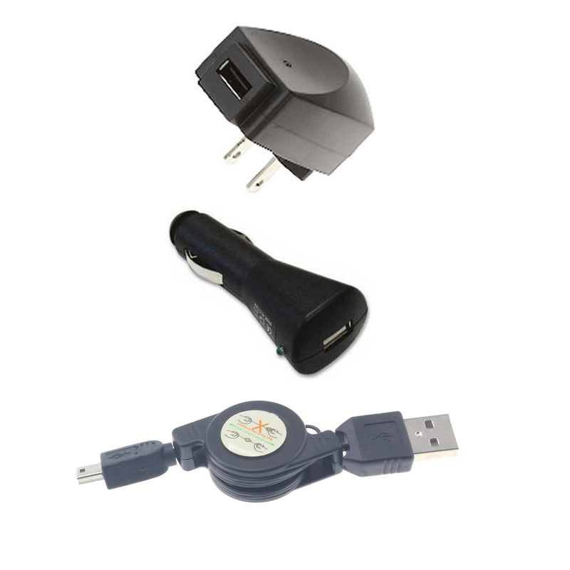 Car Home Charger, Mini-USB Retractable USB Cable - ACB82